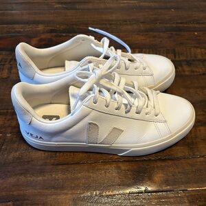 Veja Classic White Lace-Up Sneakers. Like New. Hardly used.